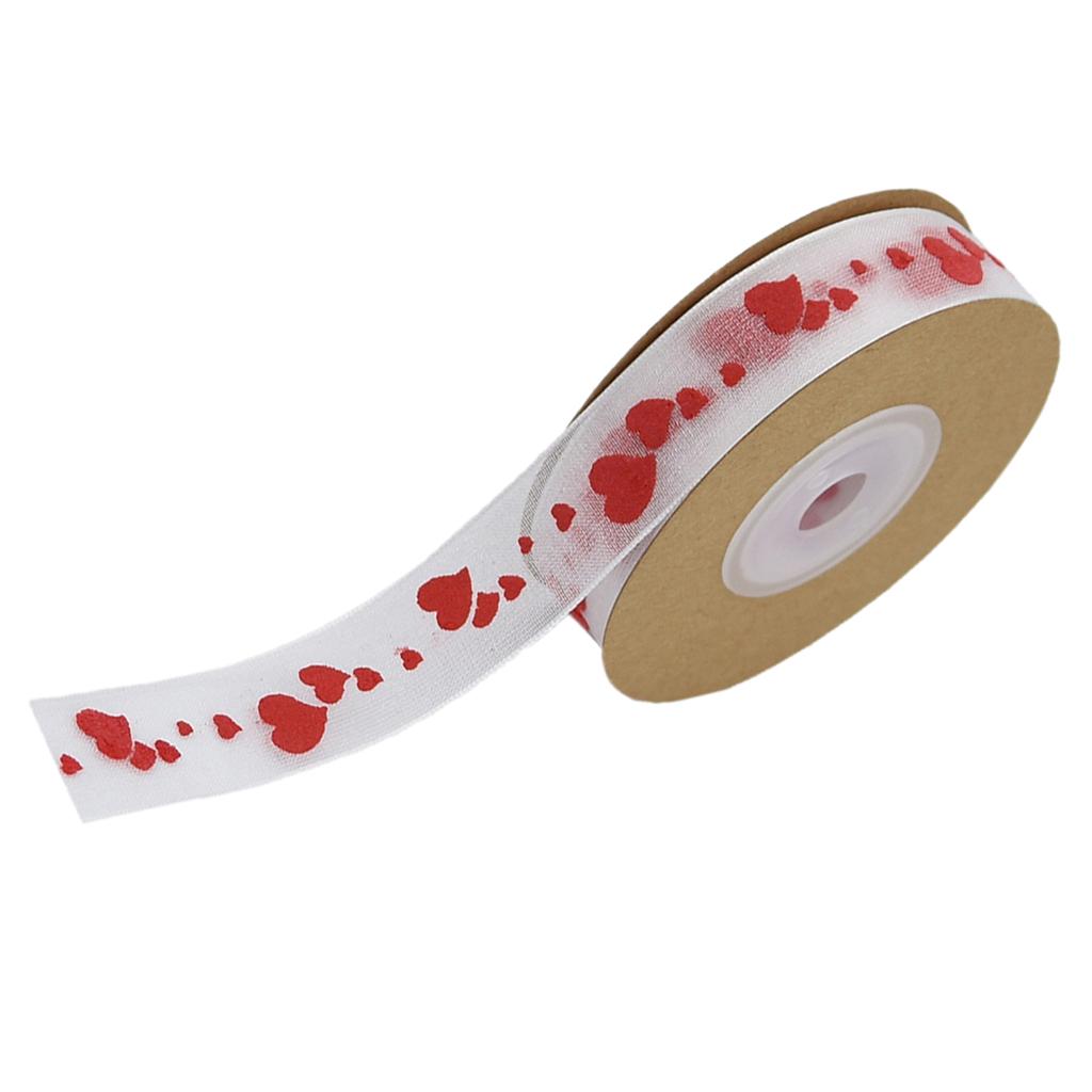 3x3 Styles Satin Sheer Ribbon Love Heart Wedding Decoration DIY Craft White 2