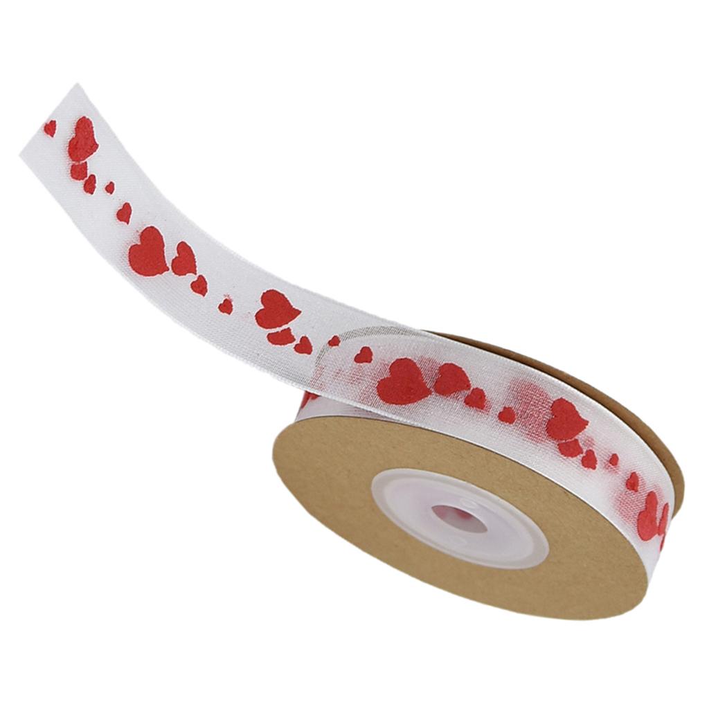 3x3 Styles Satin Sheer Ribbon Love Heart Wedding Decoration DIY Craft White 2