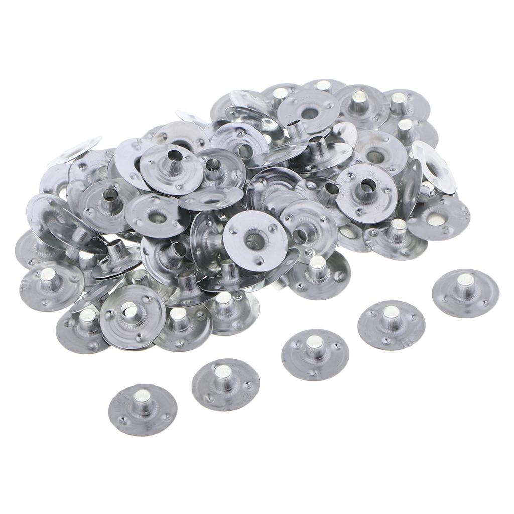 5x100 Pieces Metal Candle Wick Sustainers Tabs Base for Candle Making 12.5×2.5mm