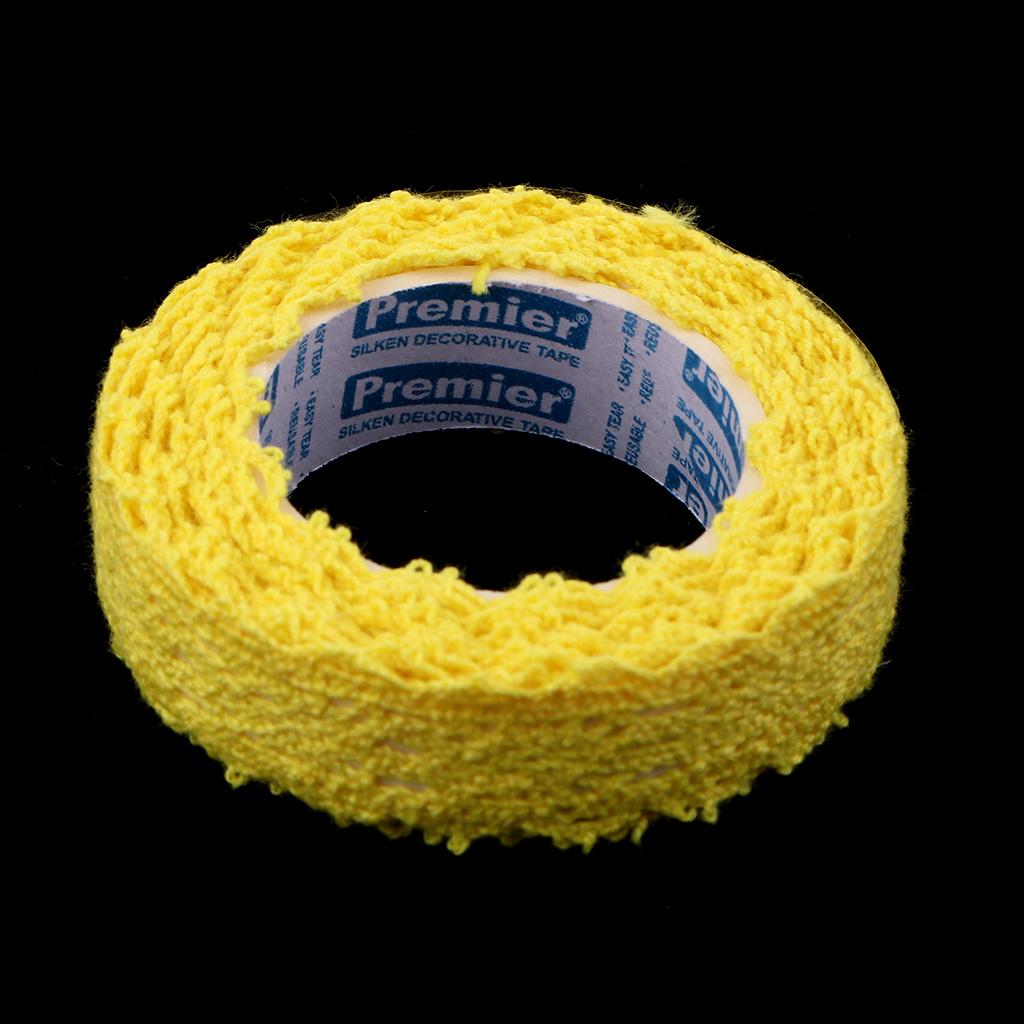 4x2 Yards 15mm Fabric Lace Washi Tape Self Adhesive Trim Wedding yellow