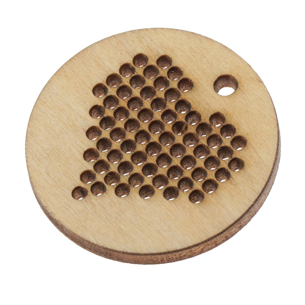 6xDIY Wooden Shapes Heart Shaped Blank Pendant for Counted Cross Stitch Kit
