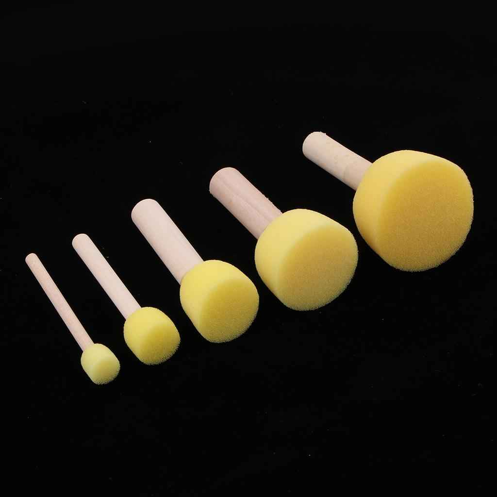 5 Sizes Round Sponges Brush Set Kids Painting Tools Sponge Painting Stippler Set DIY Painting Tools in for Kids