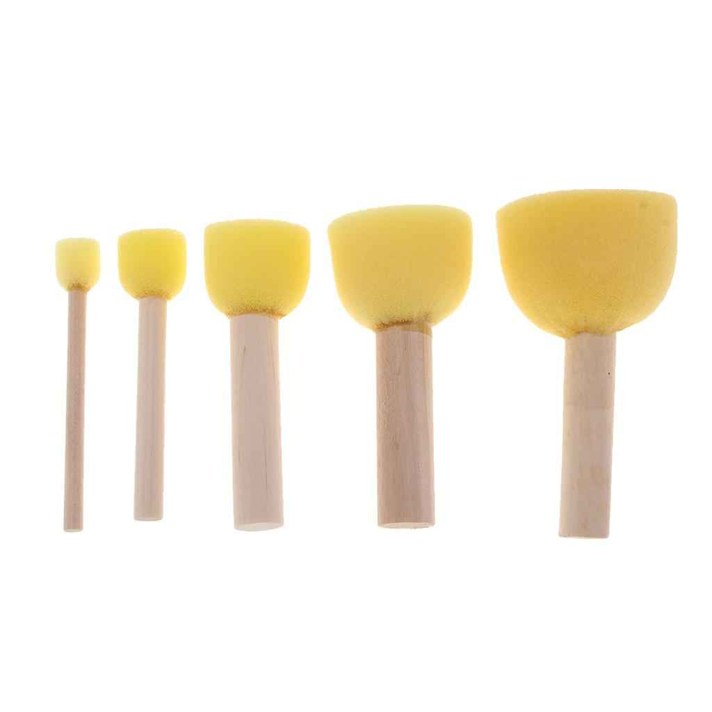 5 Sizes Round Sponges Brush Set Kids Painting Tools Sponge Painting Stippler Set DIY Painting Tools in for Kids