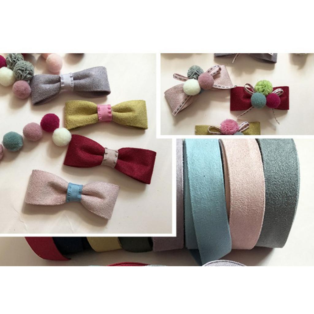 4x 5Yards Decorative Fabric Ribbon Headband Clip Bow Ornament DIY Craft Purple