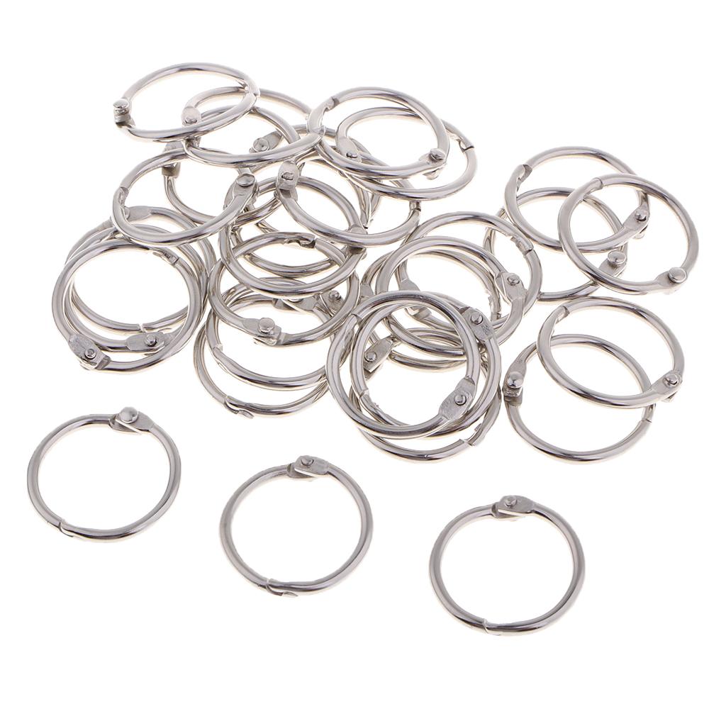 3x10/20/30 Sets Book Ring Small Loose Leaf Binder Rings Keychain Key Ring 20mm