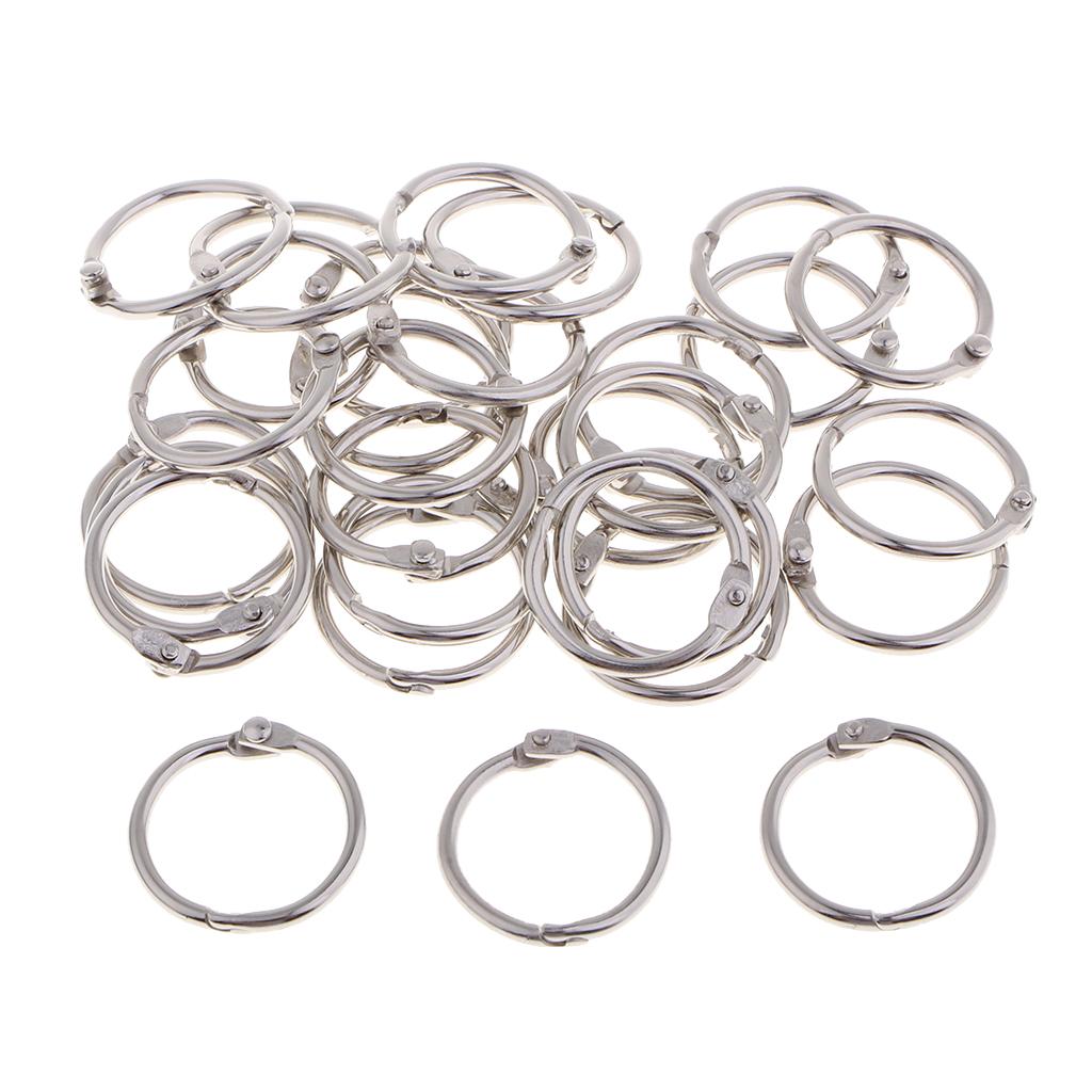 4x10/20/30 Sets Book Ring Small Loose Leaf Binder Rings Keychain Key Ring 20mm