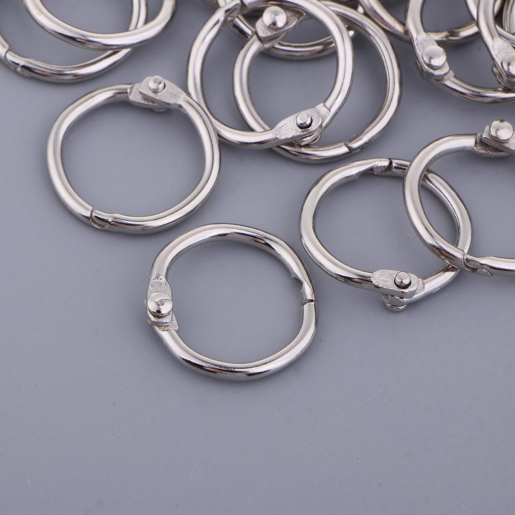 3x10/20/30 Sets Book Ring Small Loose Leaf Binder Rings Keychain Key Ring 14mm