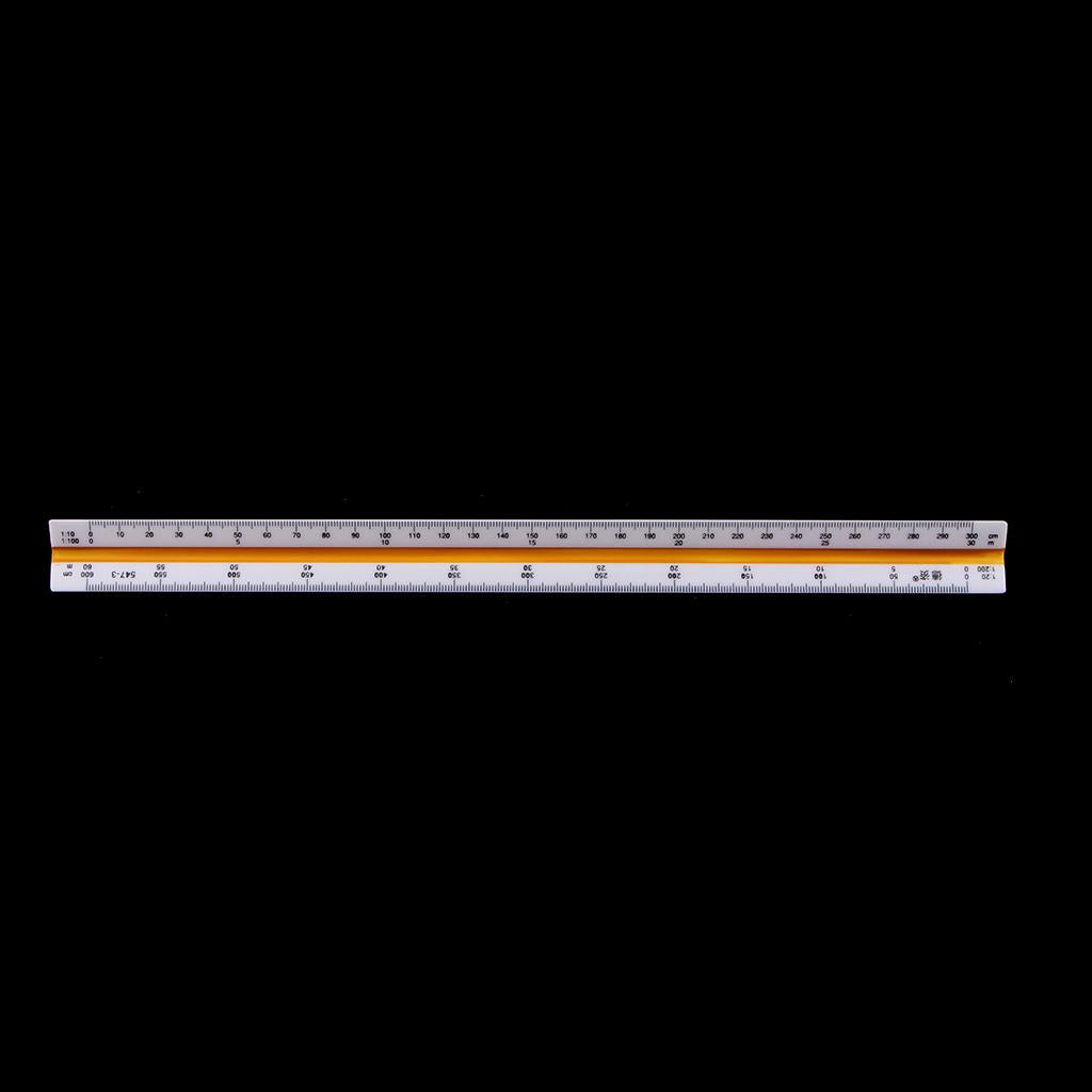 3x30cm/12 inch Plastic Engineer Triangular Scale Drafting Architectural Ruler