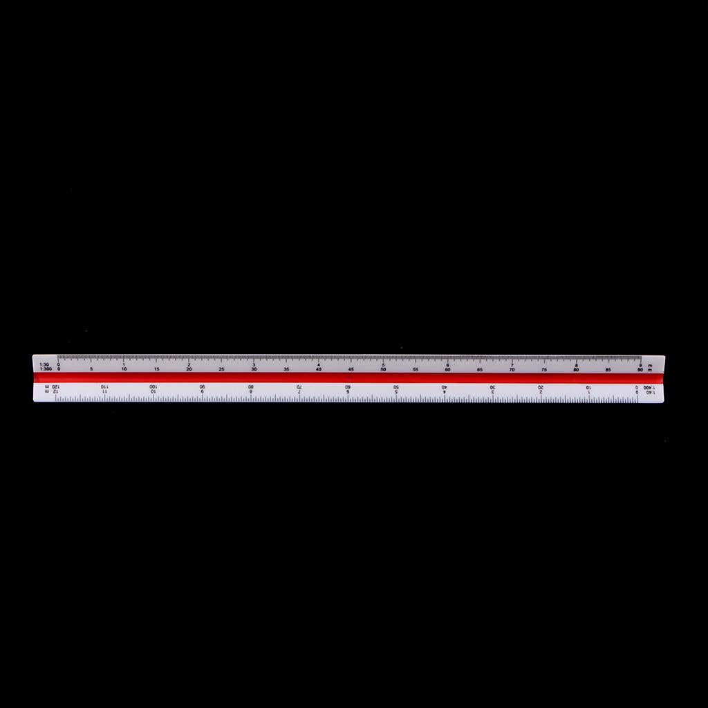 2x30cm/12 inch Plastic Engineer Triangular Scale Drafting Architectural Ruler