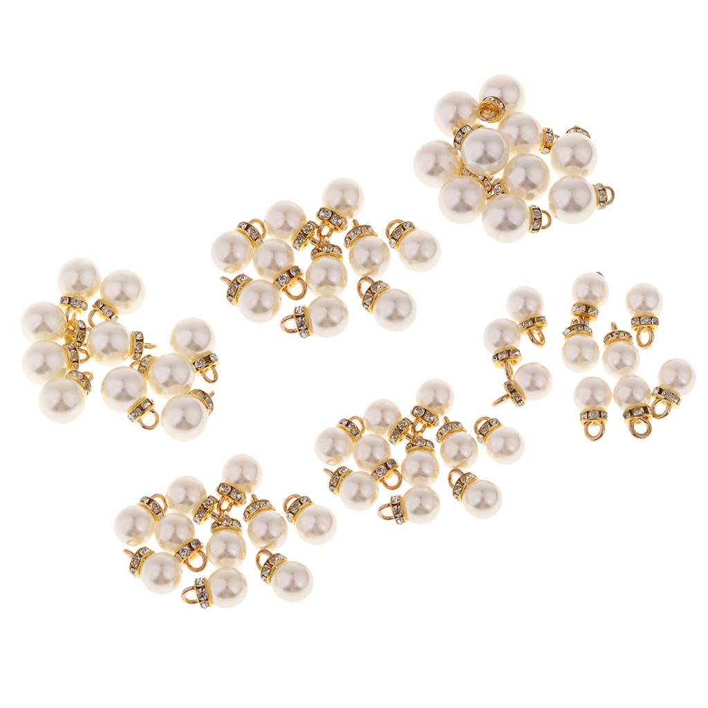 4x10 Piece Round ABS Imitation Pearl Charm Pendant for Jewelry DIY Making 8mm