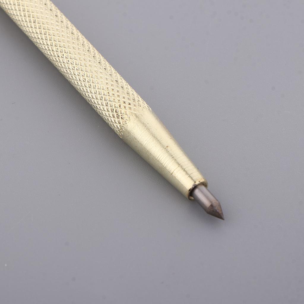 2x1Pcs Tungsten Carbide Tip Scriber Pen for Glass Ceramics Cutter Tool Golden