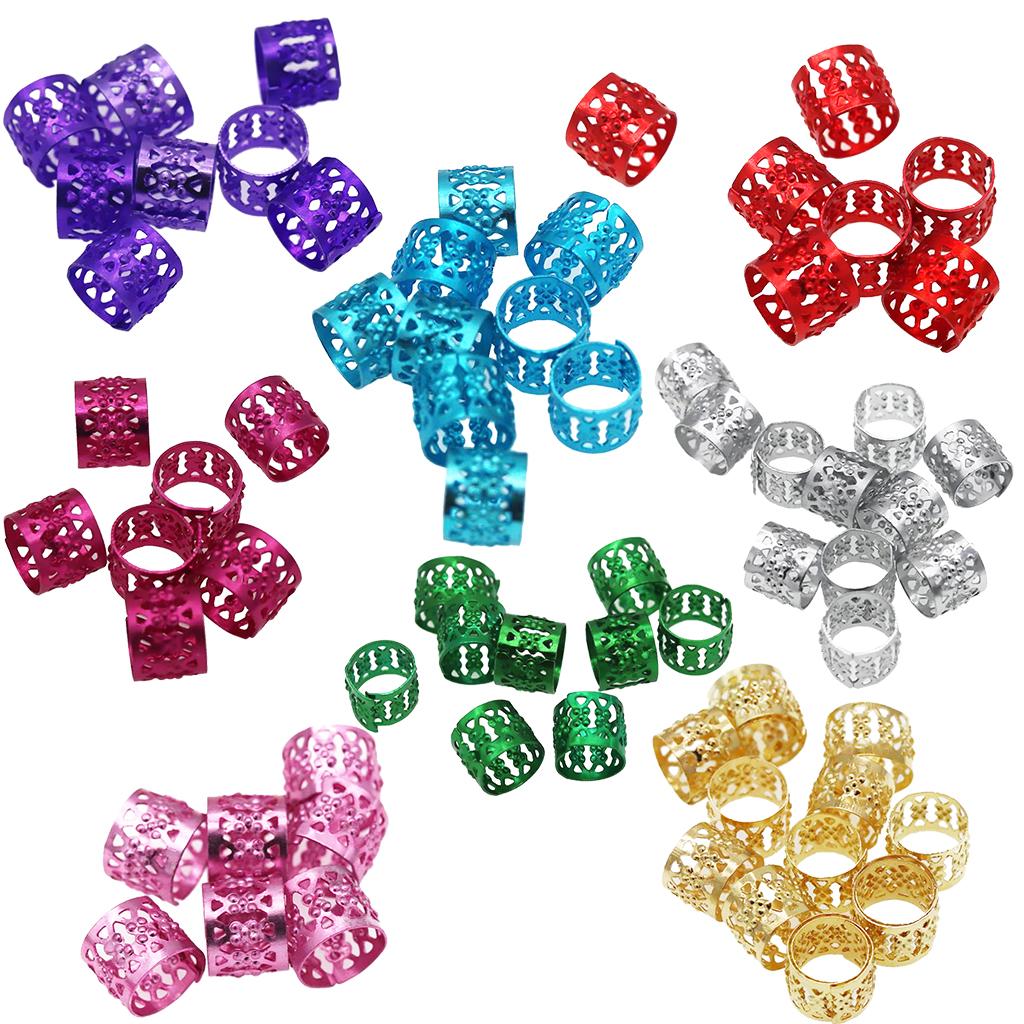 2x80set Filigree Tube Spacer Beads Dreadlocks Braiding Bead DIY Hair Accessory