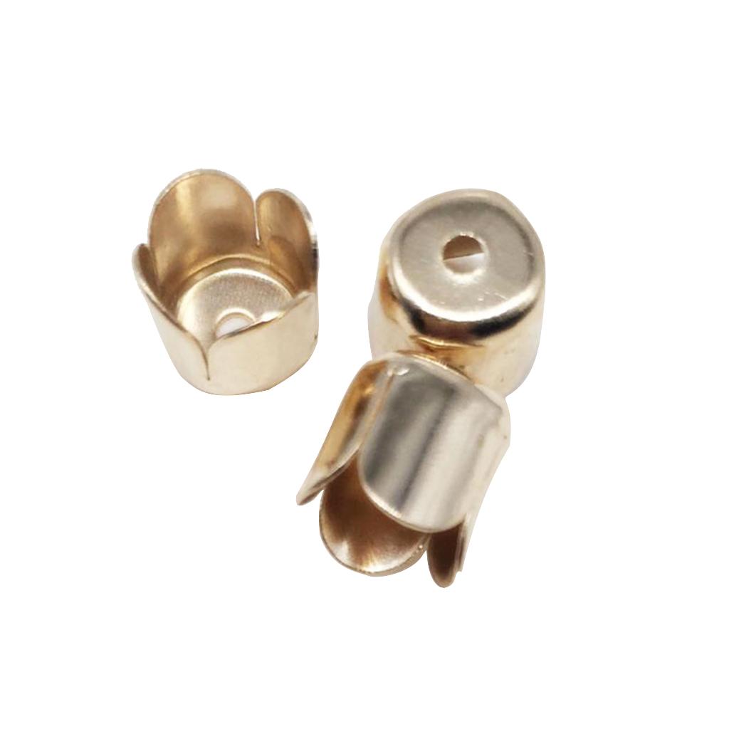 3x160 End Caps Jewelry Iron 10mm Cord End Cap Findings Golden