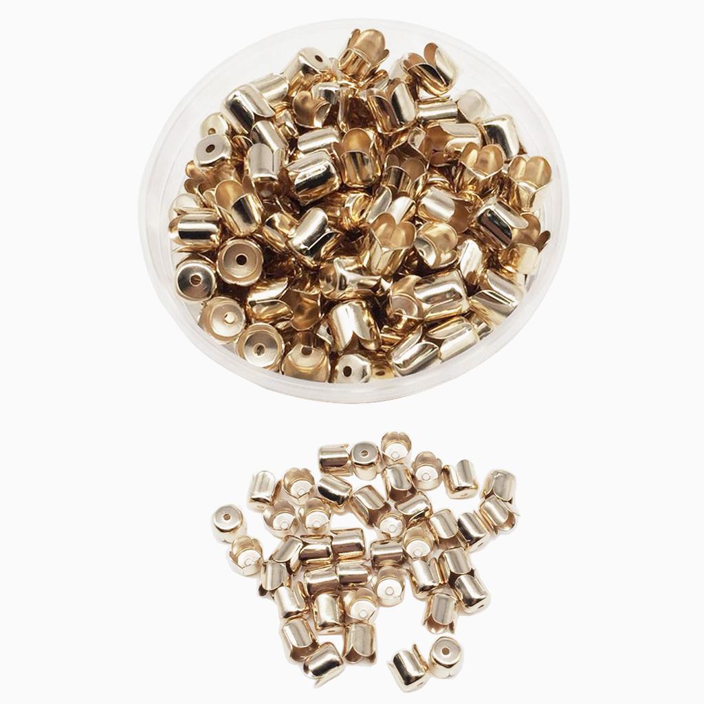 3x160 End Caps Jewelry Iron 10mm Cord End Cap Findings Golden