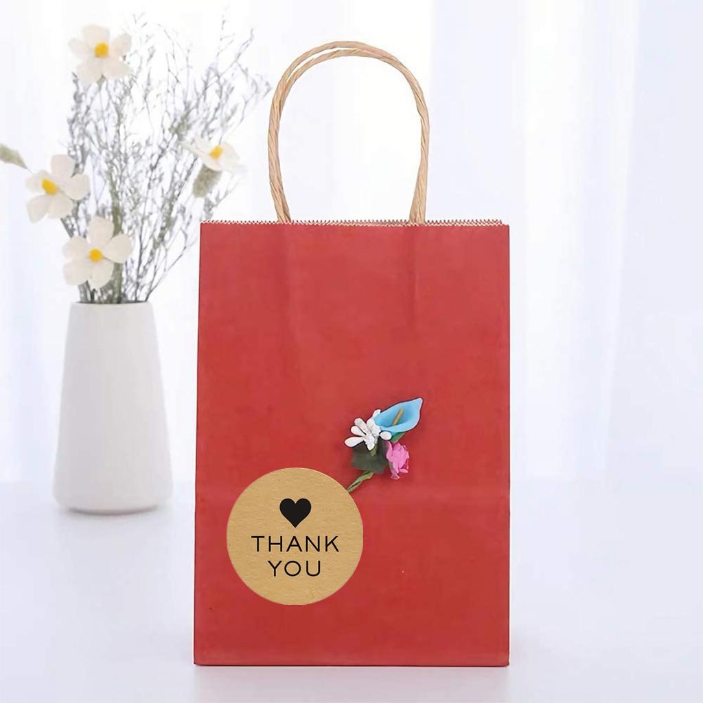 2x500 Kraft Thank You Stickers Kraft Paper Thank You Adhesive Labels Roll
