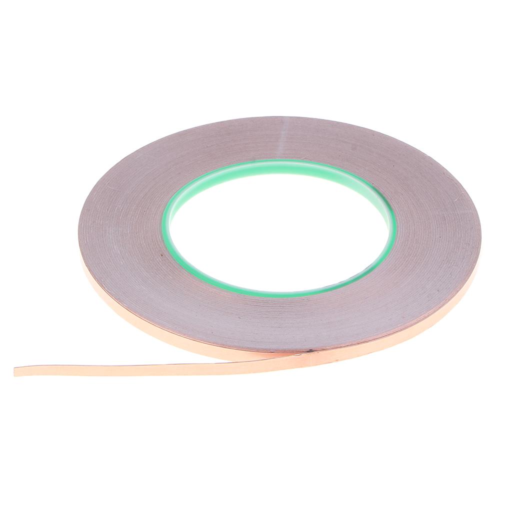 5x50m Copper Foil Tape w/ Double Conductive Adhesive for EMI Guitar Craft 5mm