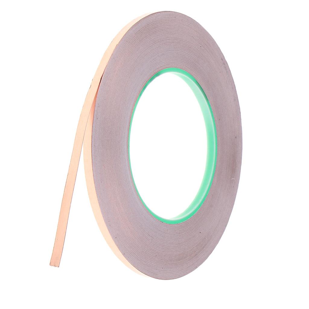 6x50m Copper Foil Tape w/ Double Conductive Adhesive for EMI Guitar Craft 5mm