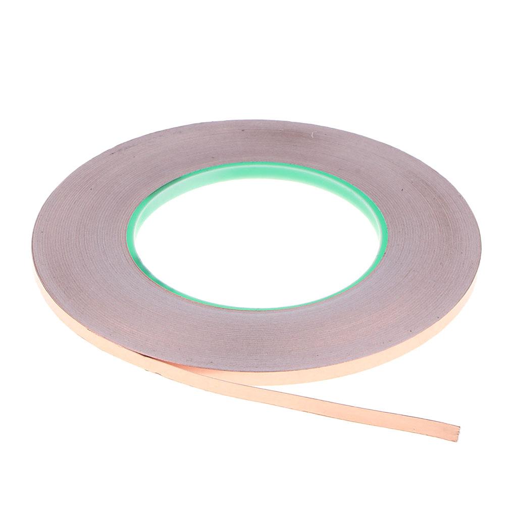 5x50m Copper Foil Tape w/ Double Conductive Adhesive for EMI Guitar Craft 5mm