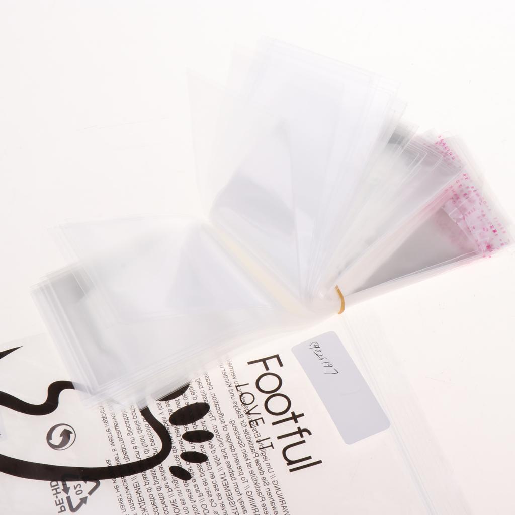 3x100x Clear Plastic Flat Cellophane Bag Adhesive for Food Candy 7.1 x 2.4inch