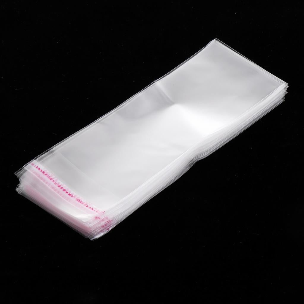3x100x Clear Plastic Flat Cellophane Bag Adhesive for Food Candy 7.1 x 2.4inch