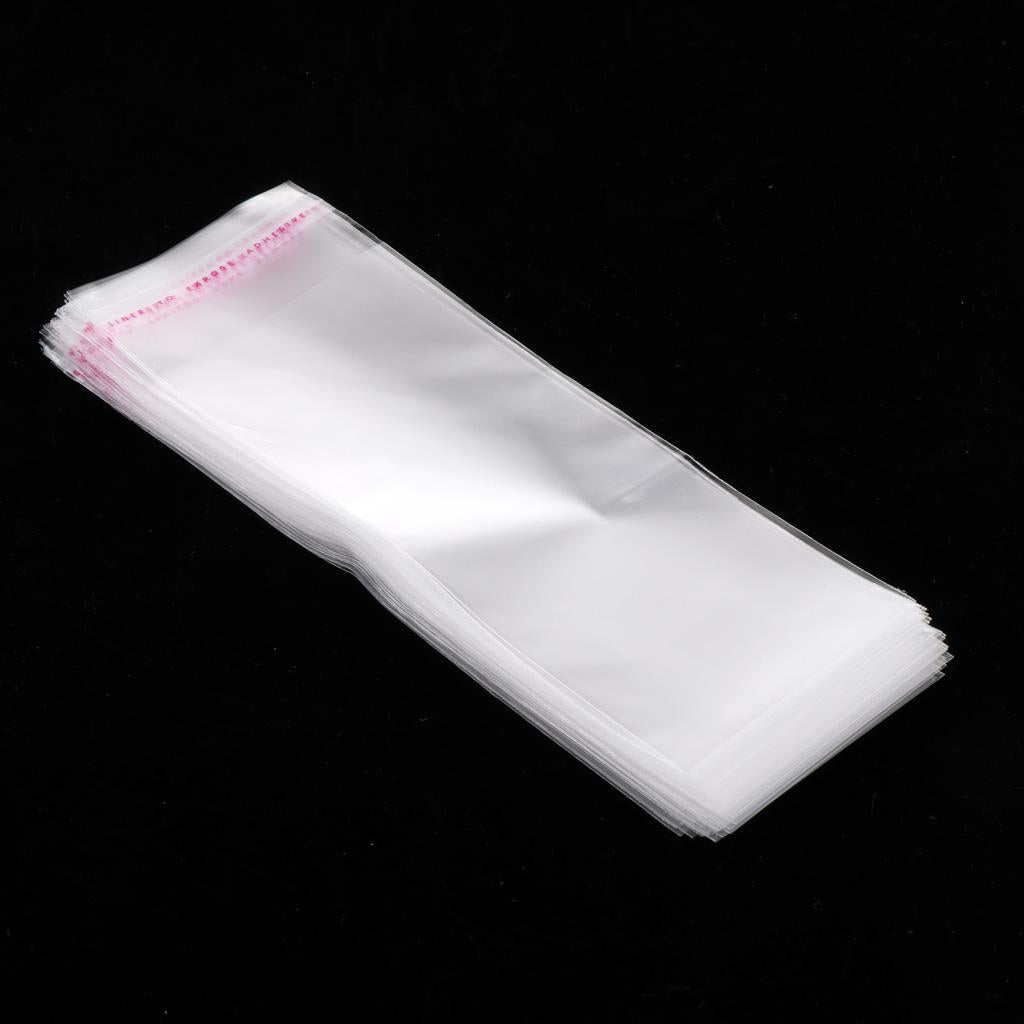 3x100x Clear Plastic Flat Cellophane Bag Adhesive for Food Candy 7.1 x 2.4inch