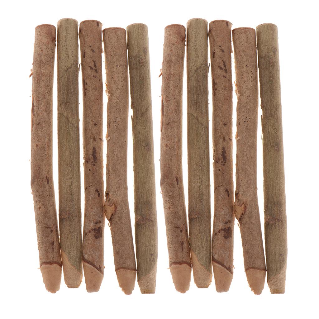 4x10 Pieces Natural Unfinished Wood Sticks Dowel Rods for Crafting DIY Hobbies