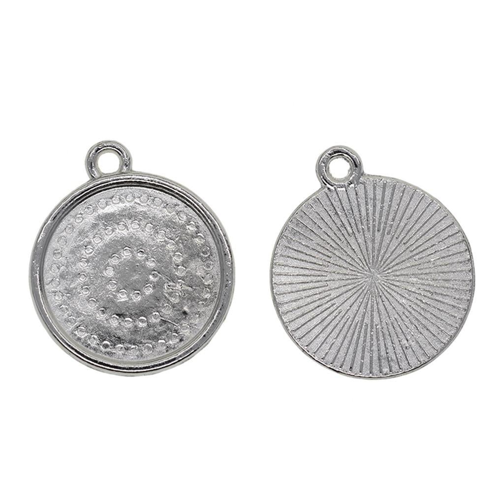 2x50x 18mm Round Pendant Blank Cabochon Base Setting Trays DIY Jewelry Making