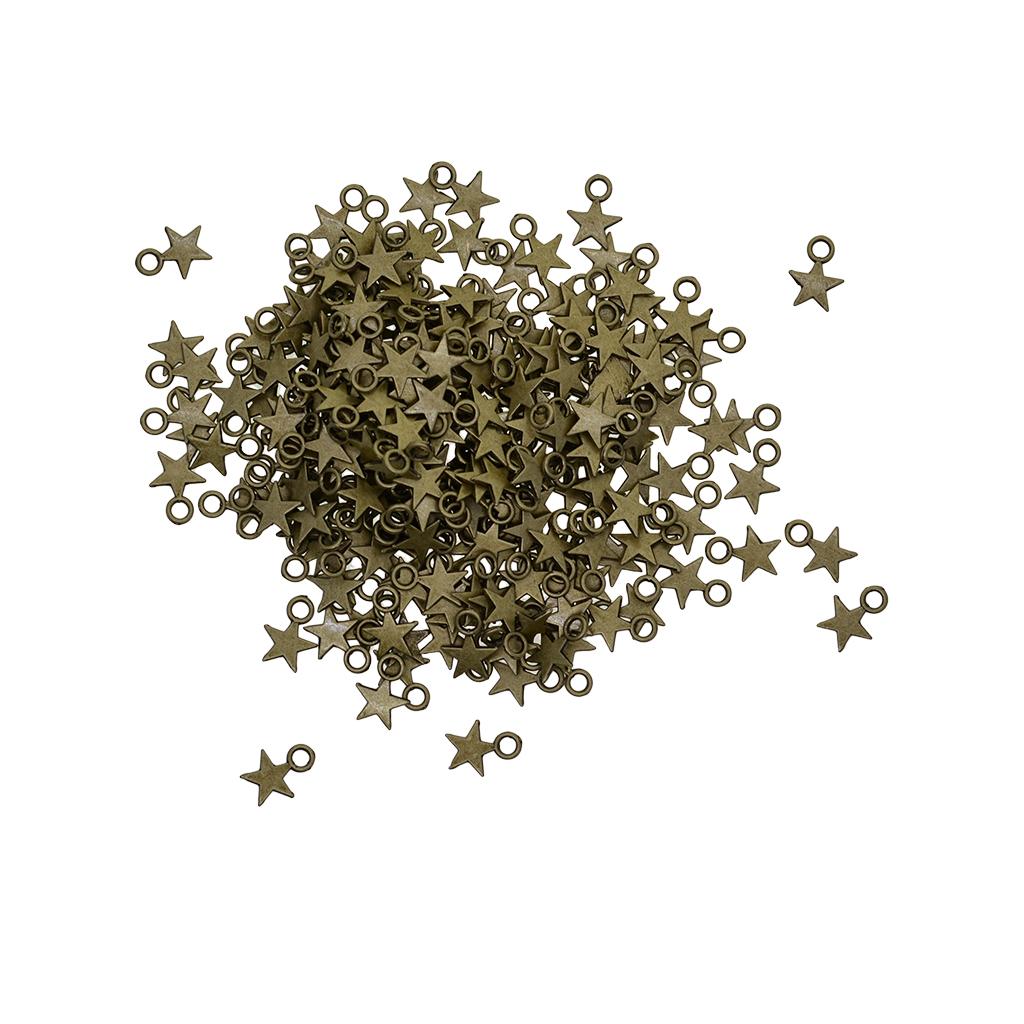 3x300 pcs small Antique Bronze Star Charms Pendant Jewelry DIY Making