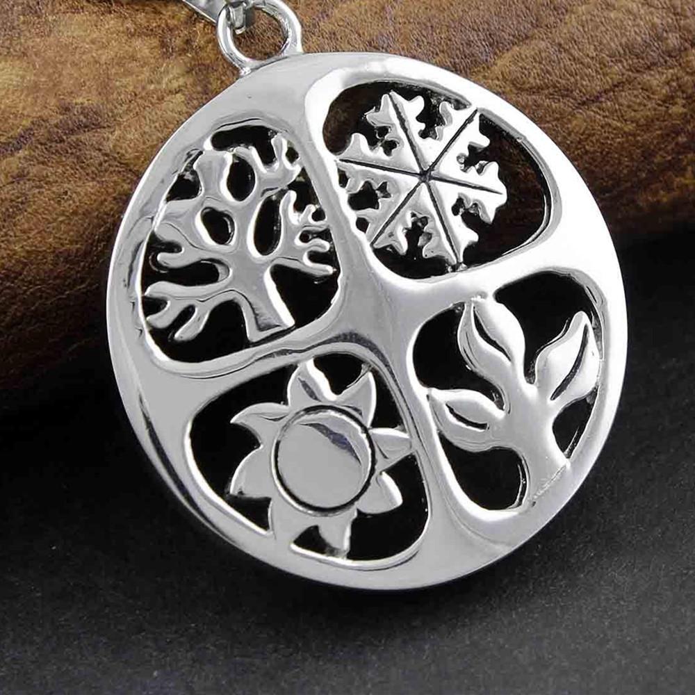 2x20 Pcs 4 seasons Tree  leaf sun snowflake jewelry  DIY Charms Round 