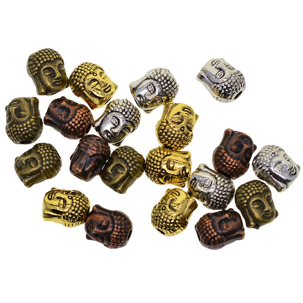 3x20 Pcs Assorted 3D Buddha Spiritual Spacer Beads Jewelry DIY Bracelet Making