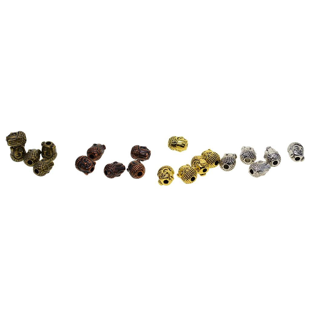4x20 Pcs Assorted 3D Buddha Spiritual Spacer Beads Jewelry DIY Bracelet Making