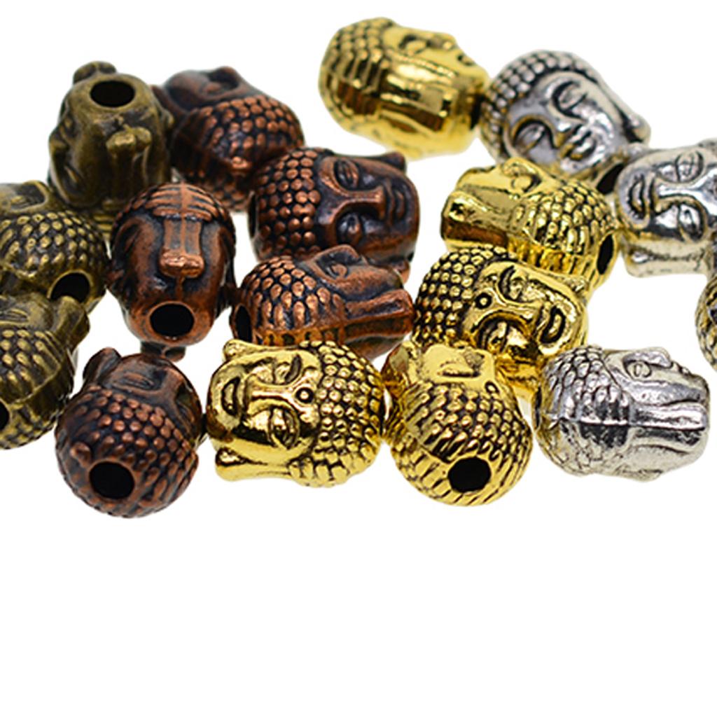 3x20 Pcs Assorted 3D Buddha Spiritual Spacer Beads Jewelry DIY Bracelet Making