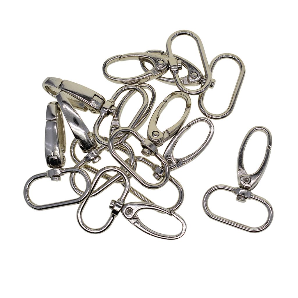 3x10 pieces Silver Swivel Lanyard Snap Hook with Key Rings Jewelry Findings