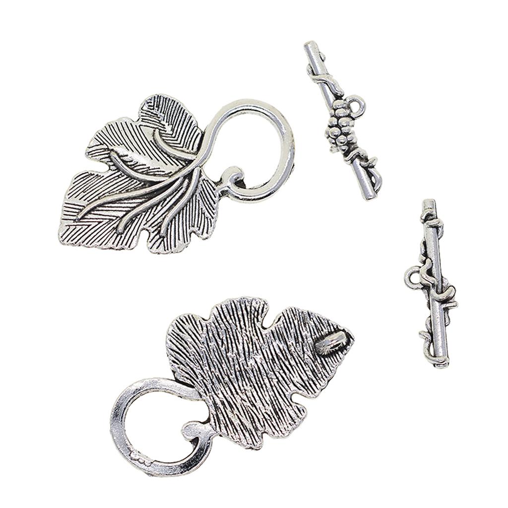 2x10 Sets Leaf OT Toggle Clasps Jewelry Clasp Connectors Jewelry DIY Silver