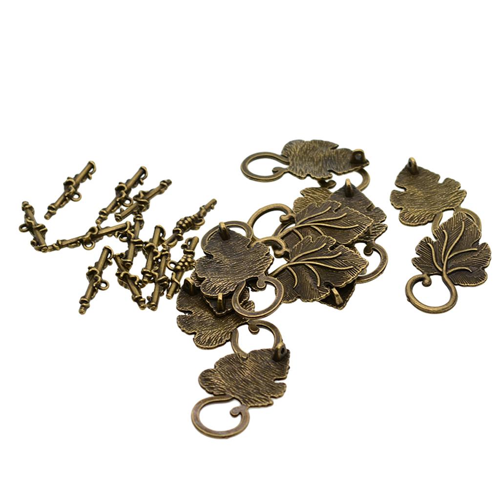2x10 Sets Leaf OT Toggle Clasps Jewelry Clasp Connectors Jewelry DIY Bronze