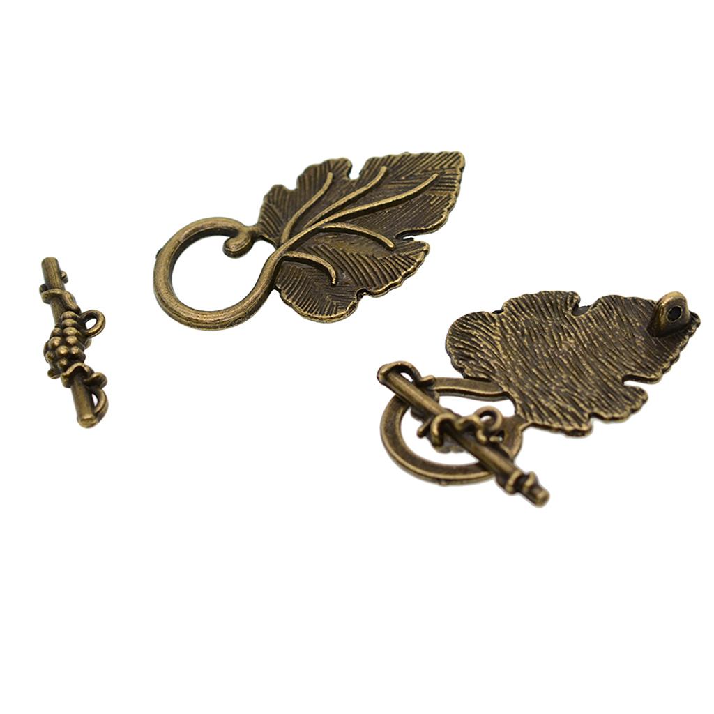 2x10 Sets Leaf OT Toggle Clasps Jewelry Clasp Connectors Jewelry DIY Bronze