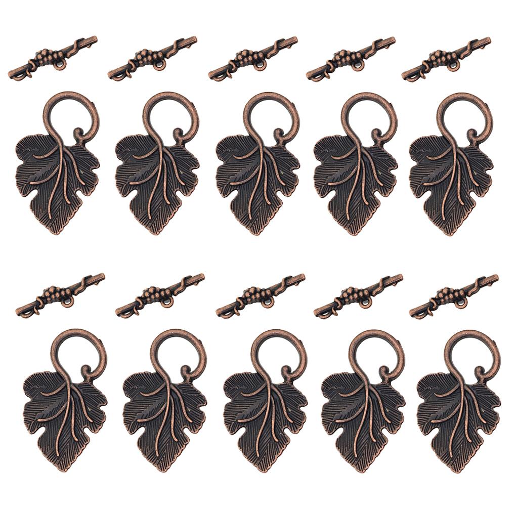 3x10 Sets Leaf OT Toggle Clasps Jewelry Clasp Connectors Jewelry DIY Platinum