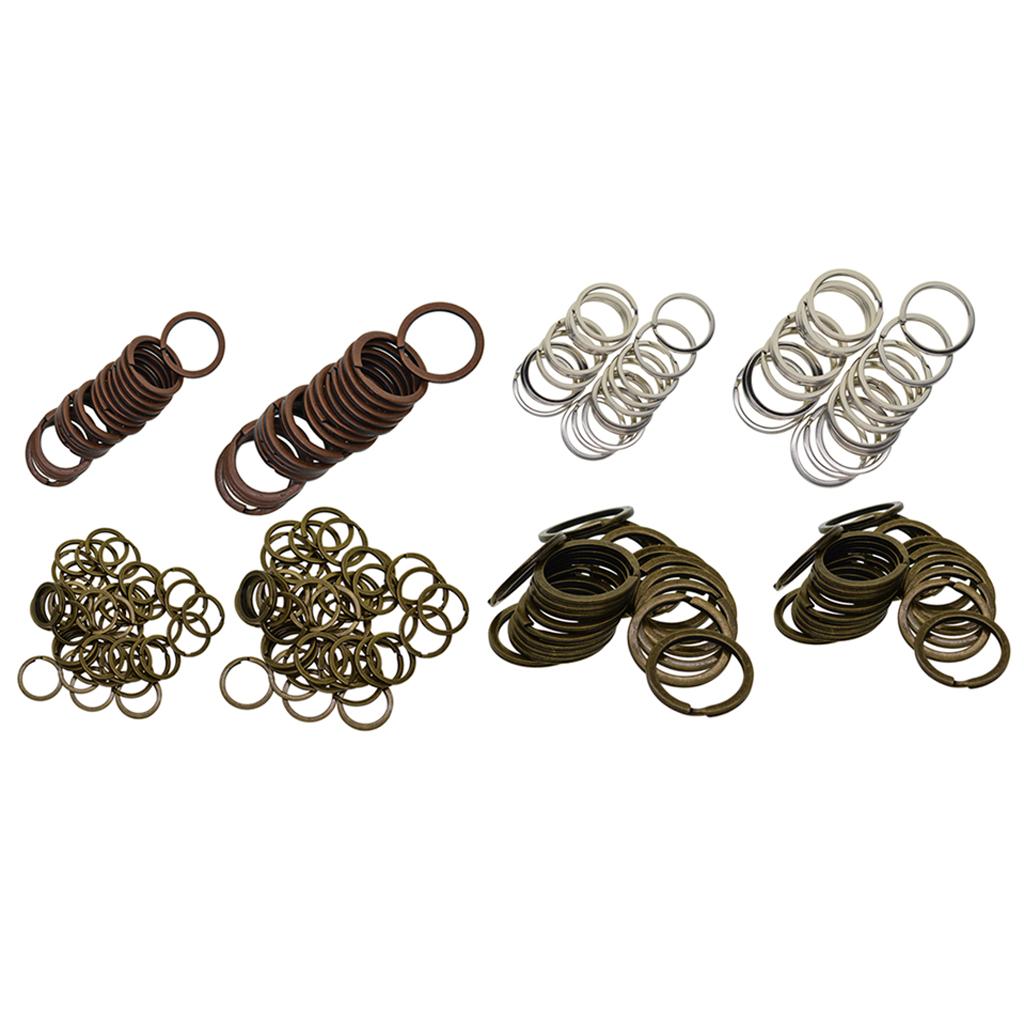 2xVarious Split Key Rings Keys Chain Bag Charms Clasp flat round circle clip 1