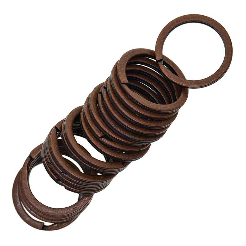 4xVarious Split Key Rings Keys Chain Bag Charms Clasp flat round circle clip 3