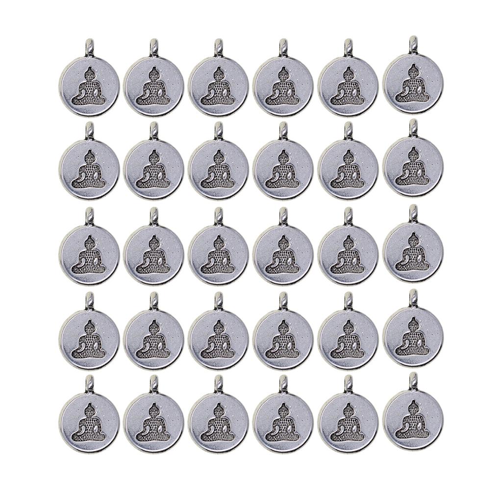 2x30x Tibetan Silver Yoga Charms DIY Pendant for Necklace Jewelry Making Budda