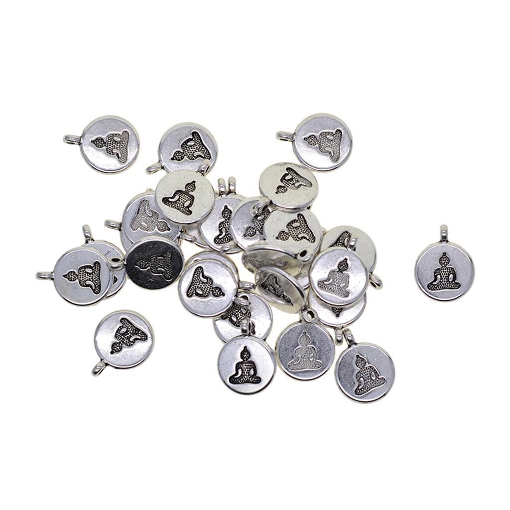 4x30x Tibetan Silver Yoga Charms DIY Pendant for Necklace Jewelry Making Budda