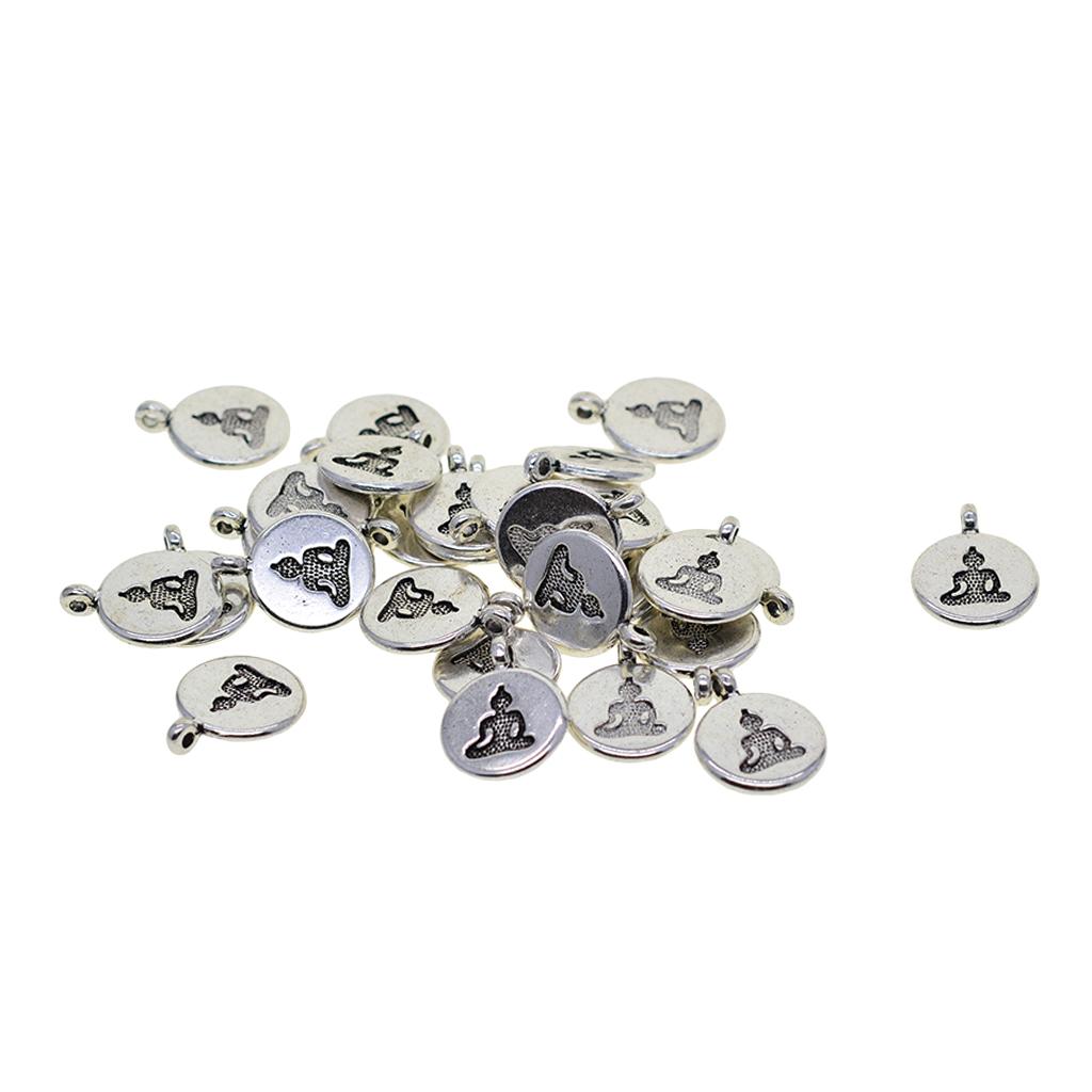4x30x Tibetan Silver Yoga Charms DIY Pendant for Necklace Jewelry Making Budda