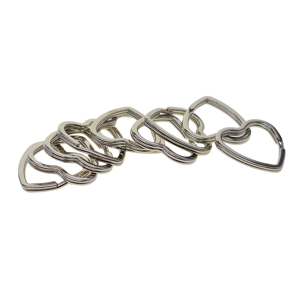 4xHeart Flat Split ring Key Ring Connector Keychain Loop Finding Jump Rings B