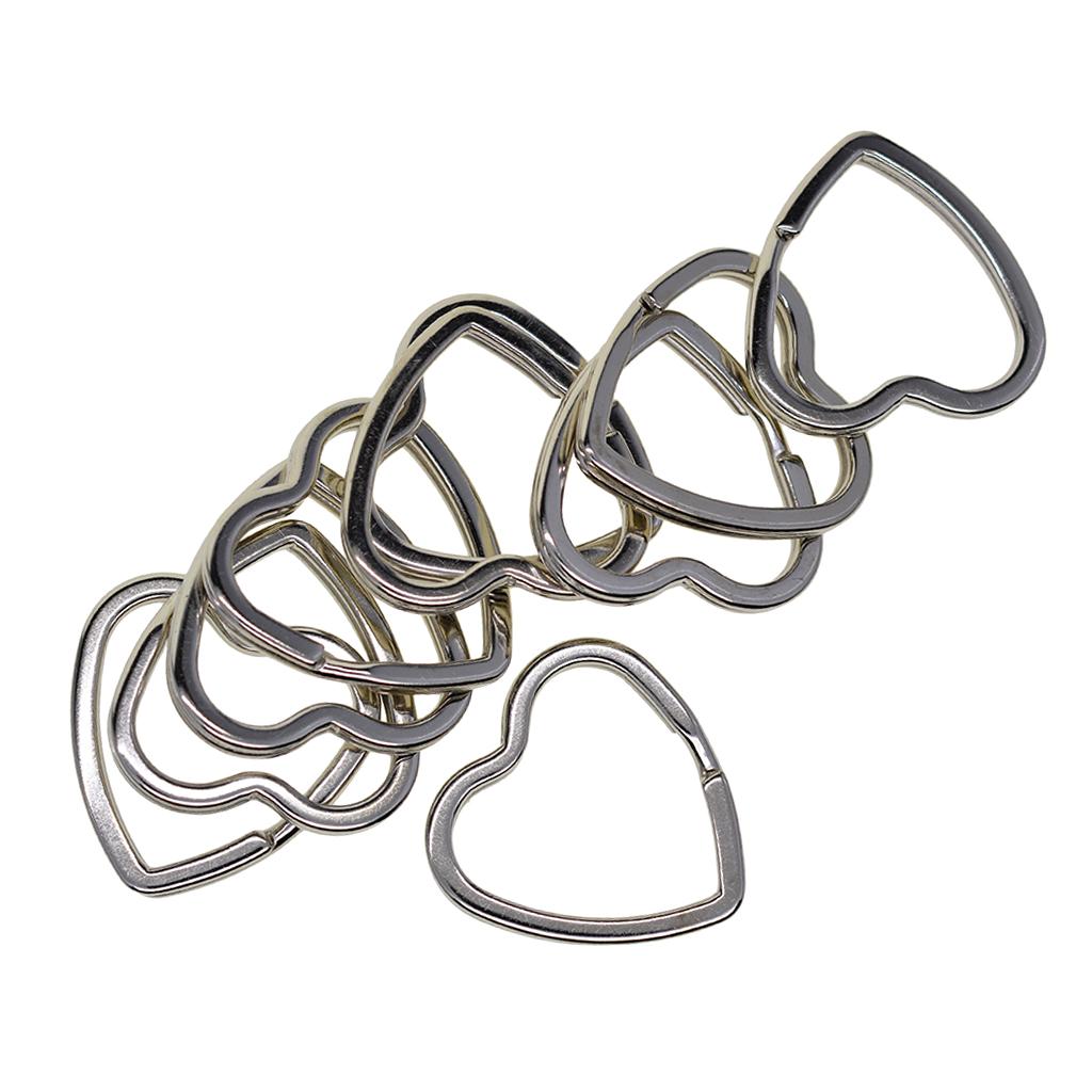 3xHeart Flat Split ring Key Ring Connector Keychain Loop Finding Jump Rings B