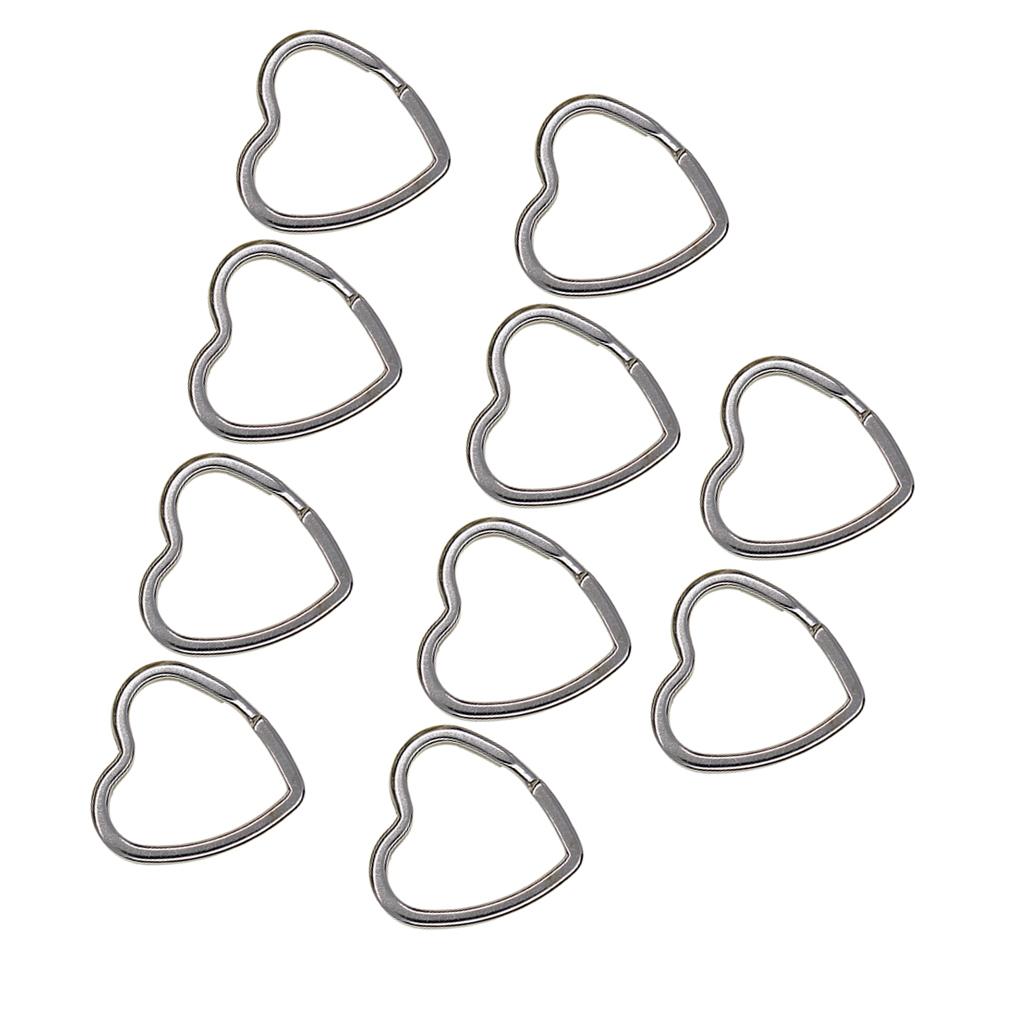 3xHeart Flat Split ring Key Ring Connector Keychain Loop Finding Jump Rings B
