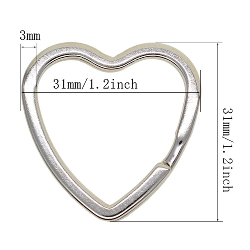 4xHeart Flat Split ring Key Ring Connector Keychain Loop Finding Jump Rings B