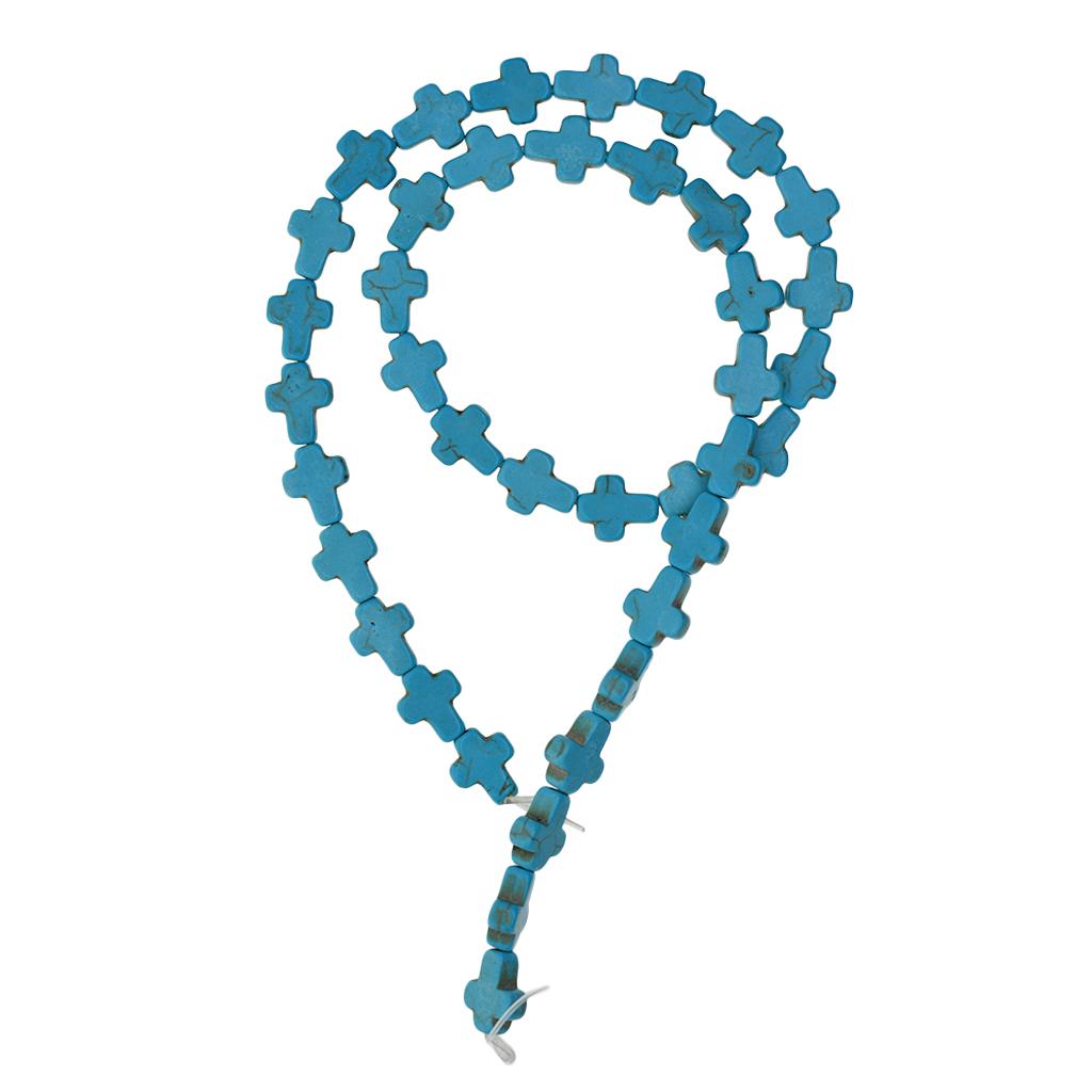 2x1 Strand of Cross Spacer Beads Strand Jewelry Making Turquoise