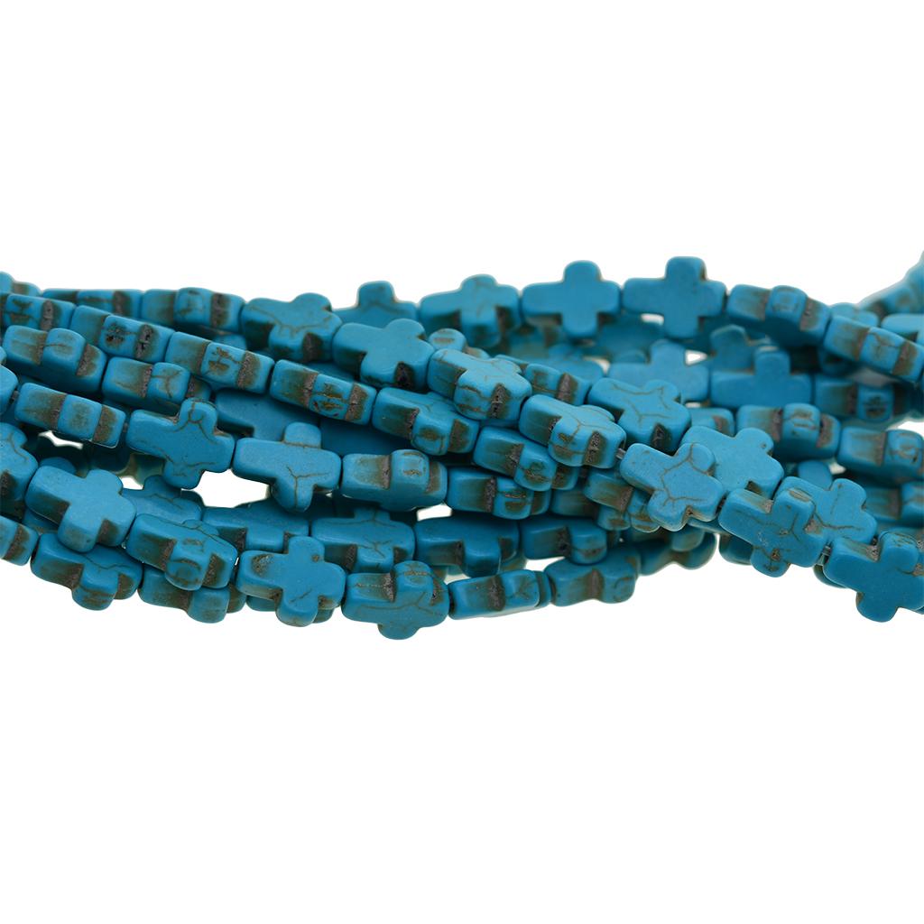 2x1 Strand of Cross Spacer Beads Strand Jewelry Making Turquoise