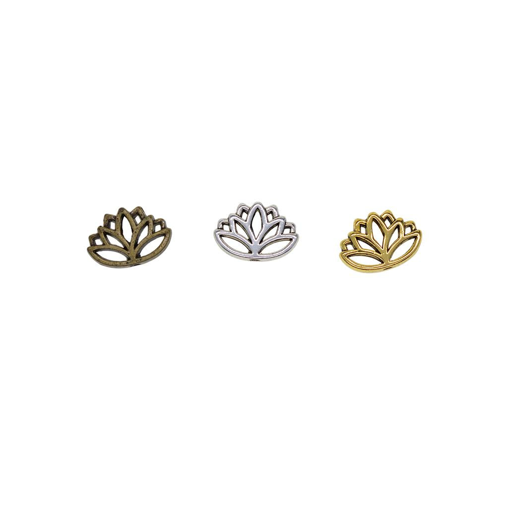 3x30x Retro Hollow out buddha yoga lotus flower metal spacer bead mixed