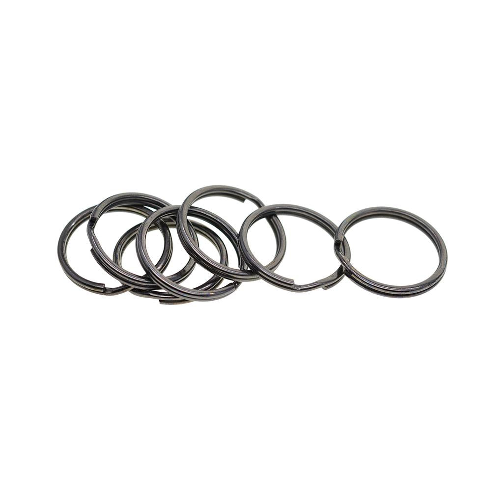 3x100 pcs 18mm round Key chain Spare Split Key Rings hematite Jet black